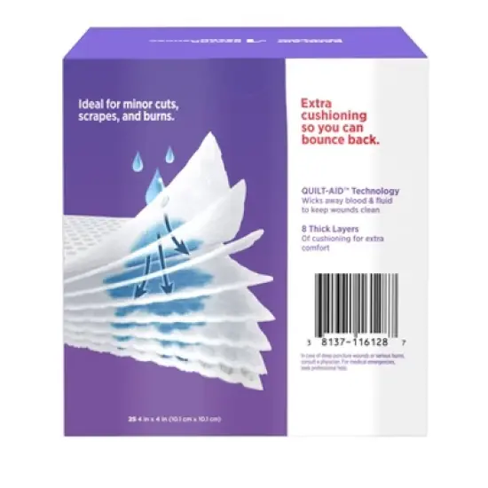 Band-Aid 4x4 Gauze Pads - 25ct image {5}