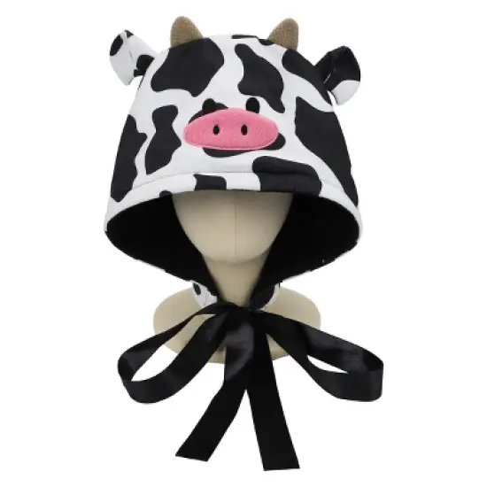 Novelty Beanie 3D Cow with Satin Chin Ties image {3}