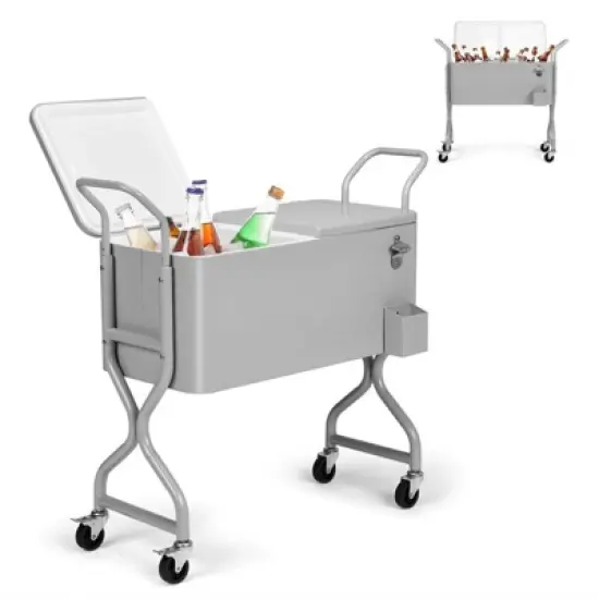 Karl Home 80 QT Gray Outdoor Cooler Cart image {7}