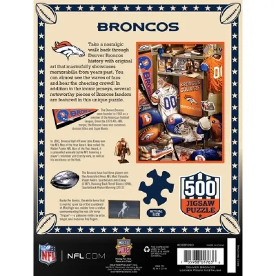 MasterPieces 500 Piece Puzzle - Denver Broncos Locker Room - 15"x21" image {3}