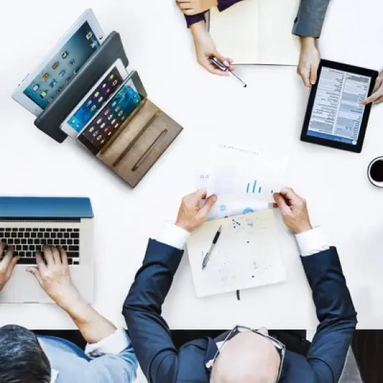 Prosumer's Choice Natural Bamboo Charging Station Rack for Smartphones and Tablets, Black image {3}