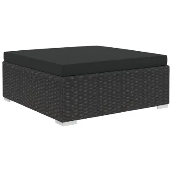 vidaXL Patio Lounge Set Set of 5 Black PE Rattan Modular image {5}