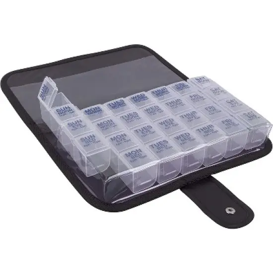 Ezy Dose Weekly (7-Day) Pill Organizer, Large Pop-Out Compartments, 4 Times a Day (Large) image {5}