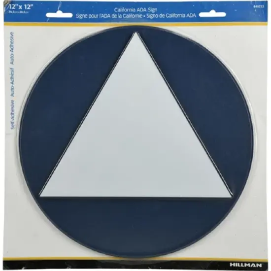 Hillman English Blue Restroom Sign 12 in. H X 12 in. W - Case of 6 image {1}