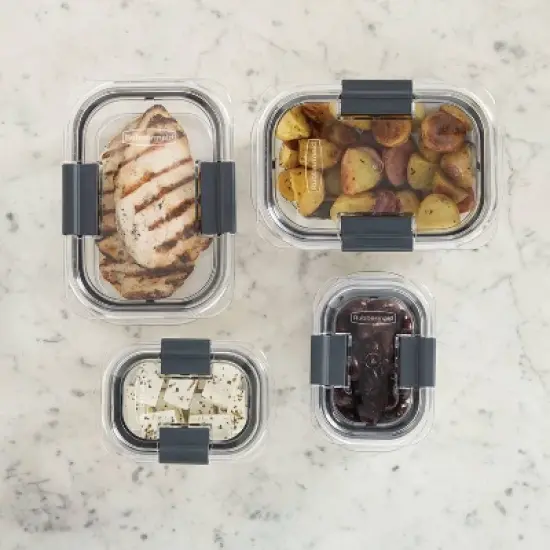 Rubbermaid Brilliance 22pc Plastic Food Storage Container Set Clear image {5}