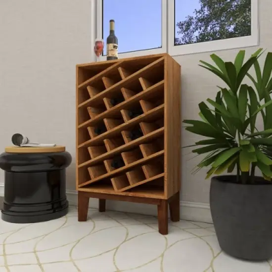 Modern Wood Wine Rack Brown - Olivia & May image {7}