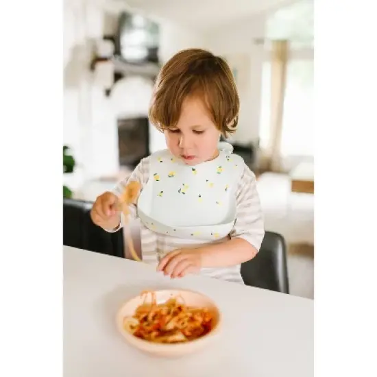 Loulou Lollipop Silicone Printed Bib - Lemon image {1}