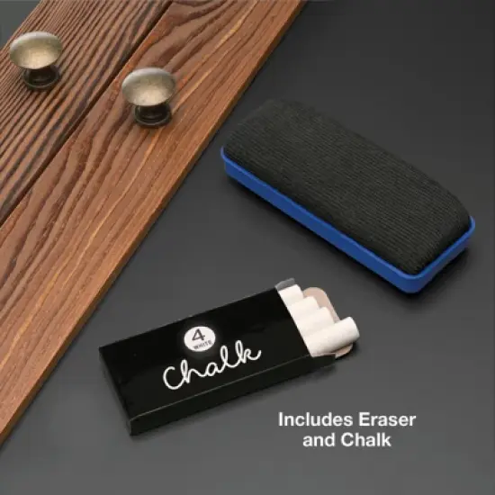 Excello Global Products 40" x 60" Wooden Wall Mounted Folding Chalkboard (Brown) image {1}