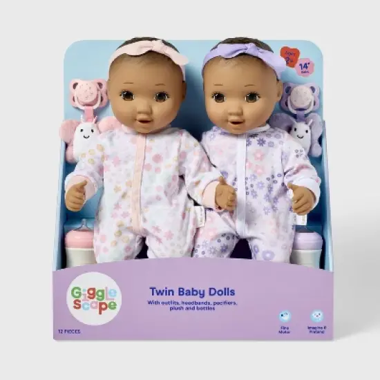 14" Girl Twin Baby Dolls - Gigglescape&trade; image {3}