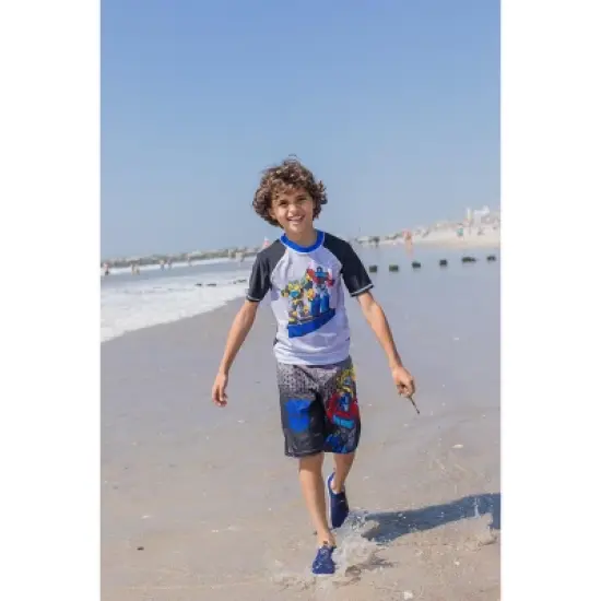 Transformers Megatron Optimus Prime Bumblebee Rash Guard and Swim Trunks Outfit Set Little Kid to Big Kid image {4}