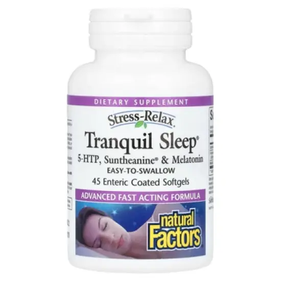 Natural Factors Stress-Relax, Tranquil Sleep, 45 Enteric Coated Softgels image {3}