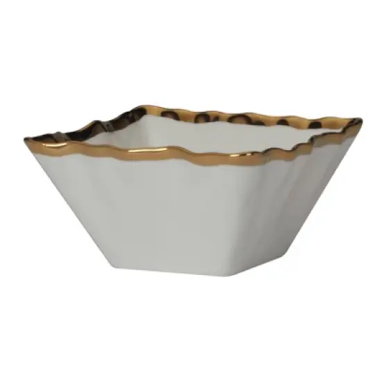 Certified International Set of 4 14oz Regency Square Snack Bowls Gold image {2}