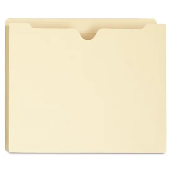 Universal Deluxe Manila File Jackets with Reinforced Tabs, Straight Tab, Letter Size, Manila, 50/Box image {1}