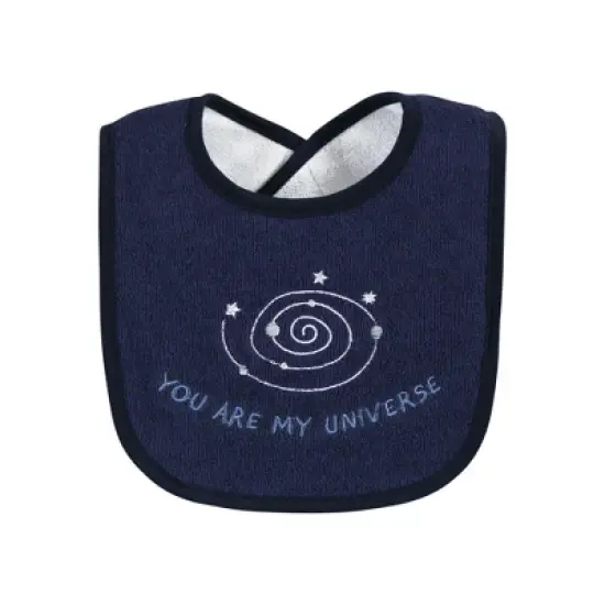 Hudson Baby Infant Boy Cotton Terry Drooler Bibs with Fiber Filling, Galactic Explorer, One Size image {8}