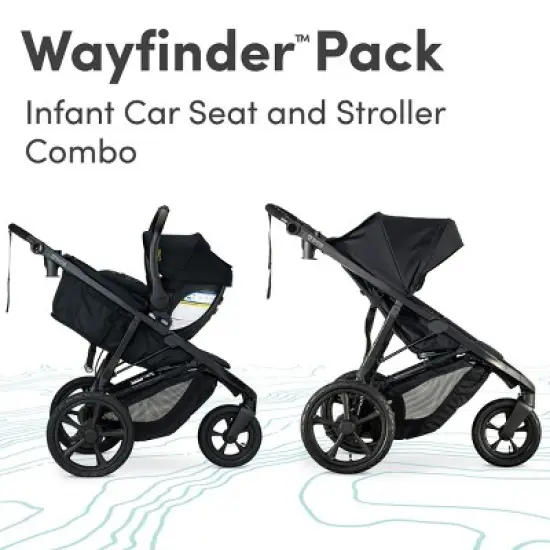 BOB Gear Wayfinder Travel System - Infant Car Seat and Stroller Combo - Nightfall image {9}