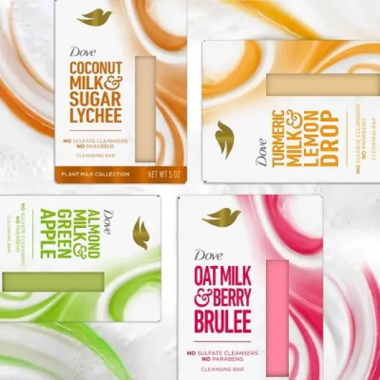 Dove Beauty Plant Milk Cleansing Bar Soap - Almond Milk & Green Apple - 5oz image {5}