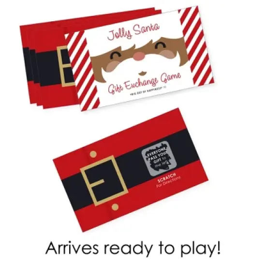 Big Dot of Happiness Jolly Santa Claus - Christmas Party White Elephant Gift Exchange Game Scratch Off Cards - 22 Count image {1}
