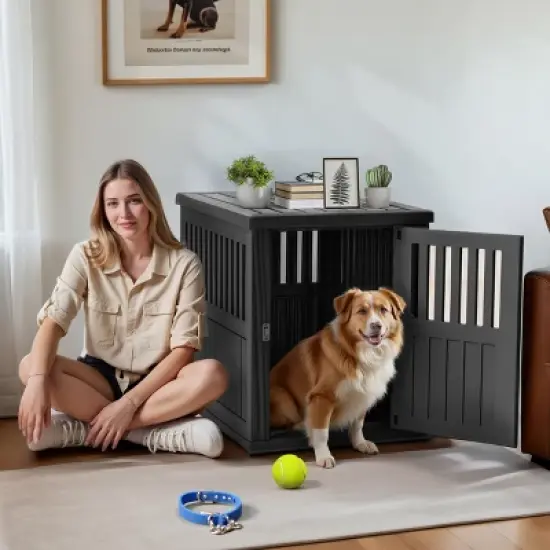 Dolonm Furniture-Style Durable Dog house Furniture with Lockable Door,for Small Medium Large Dogs image {6}