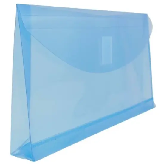 JAM Paper 5 1/4'' x 10'' 12pk Plastic Envelopes with Hook & Loop Closure, 1" Expansion image {2}