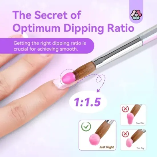 Saviland Kolinsky #8 Sculpt Brush: Artist's Precision Tool w/Iridescent Handle - Acrylic Extension & 3D Essential. image {3}