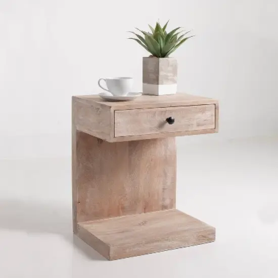 Baker Side Table White/Sand - East at Main image {1}