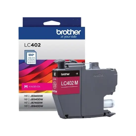 Brother LC402 Magenta Standard Yield Ink Cartridge Prints Up to 550 Pages (LC402MS) image {1}