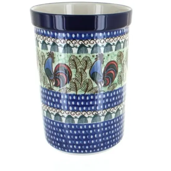 Blue Rose Polish Pottery 169 Ceramika Artystyczna Utensil Jar image {8}