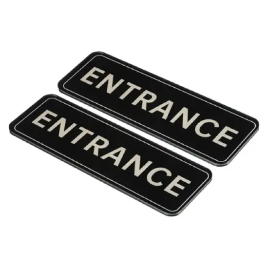 Unique Bargains Acrylic Self-Adhesive Decor Home Business ENTRANCE Sign 2 Pcs image {4}