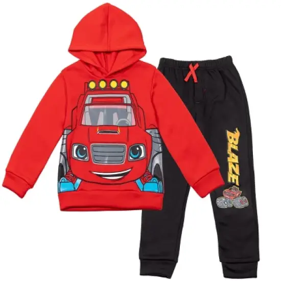 Blaze and the Monster Machines Toddler Boys Fleece Pullover Hoodie & Pants Set Red/Black  image {9}