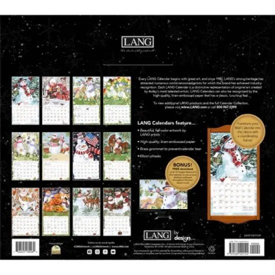 Lang 2024 Wall Calendar 24"x12" Sam Snowman image {2}