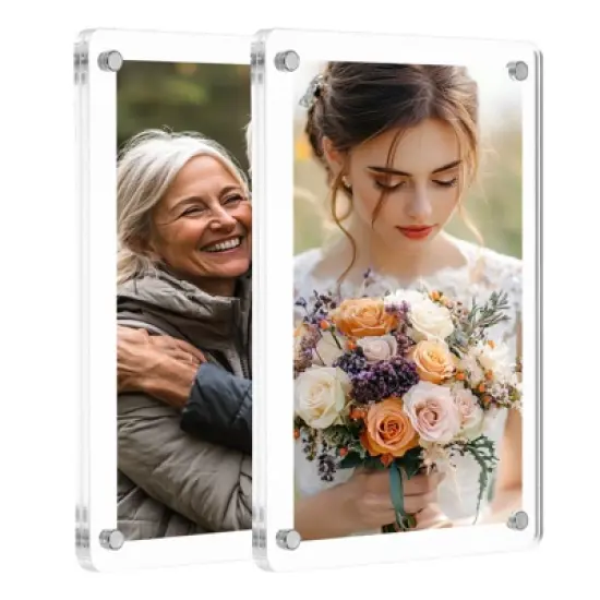 Unique Bargains Double Sided Fujifilm Mini Picture Acrylic Fridge Magnetic Frames 2 Pcs image {11}