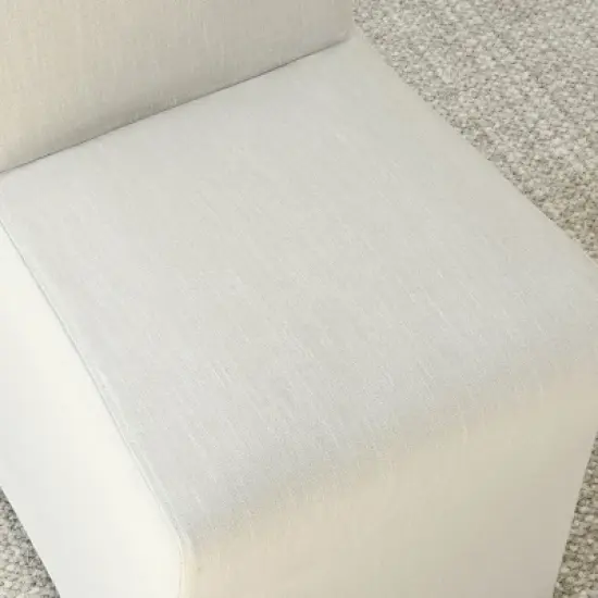 Removable Slipcover Dining Chairs,Armless Accent Chairs with Skirt,Upholstered Parsons Chairs for Living Room or Dining Room-Maison Boucle image {8}