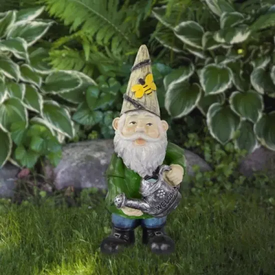Northlight 15.5" Gnome with Watering Can Outdoor Garden Statue image {1}