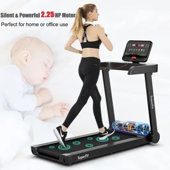 SuperFit 2.25HP Electric Treadmill Running Machine w/App Control for Home Office image {3}