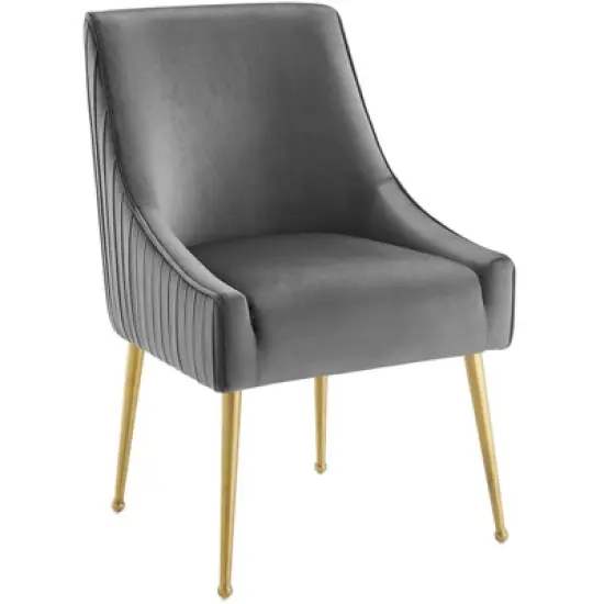 Set of 2 Discern Pleated Back Upholstered Performance Velvet Dining Chairs - Modway image {2}