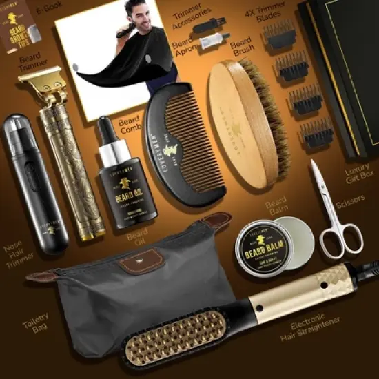 Fathers Day Gifts LoveryMen Beard Grooming Kit - 15pc Luxury Beard Care image {5}