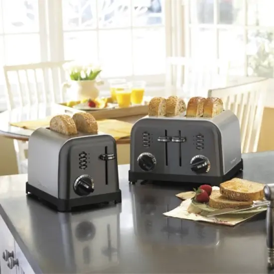Cuisinart 4-Slice Classic Toaster - Black Stainless Steel - CPT-180BKSP1: Reheat, Defrost, Bagel, 1800W, 3-Year Warranty image {1}