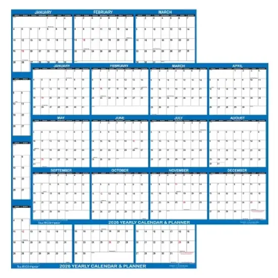 SwiftGlimpse 32"x48" 2026 Wall Calendar Navy Blue image {9}