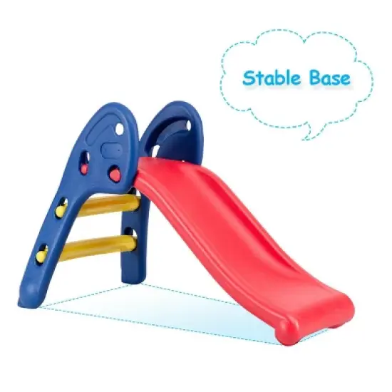 Costway 2 Step Children Folding Slide Plastic Fun Toy Up-down Suitable for Kids image {5}