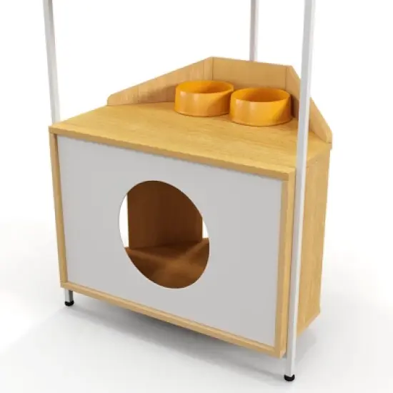 Multipet Corner Cat Tower, Cat Tree with Scratching Post, Cat Condo with Feeding Station and Climbing Platforms image {4}