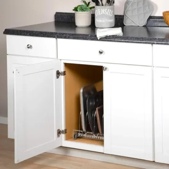 Hold N' Storage - Bakeware Pull Out Organizer for Cookie Sheet and more. Chrome Finished image {7}