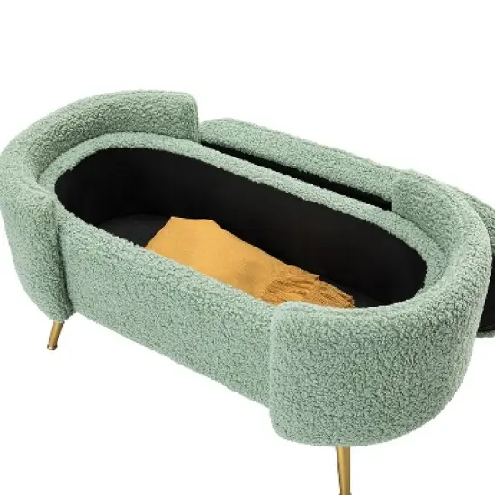 Alina Storage Bench with Metal Legs for Bedroom | ARTFUL LIVING DESIGN image {6}