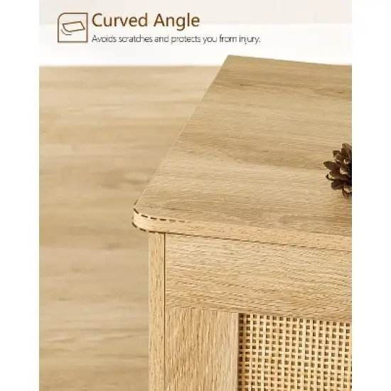 USIKEY 39.4&rdquo; Storage Chest, Toy Box with 2 Safety Hinges, Rattan Storage Bench with Storage, Toy Chest for Bedroom, image {3}