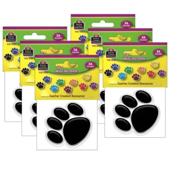 Teacher Created Resources&reg; Colorful Paw Prints Mini Accents, 36 Per Pack, 6 Packs image {2}