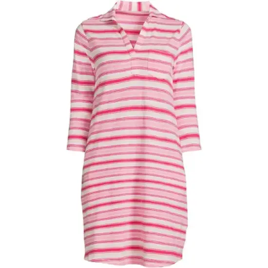 Lands' End Women's Supima Cotton 3/4 Sleeve Polo Dress image {5}