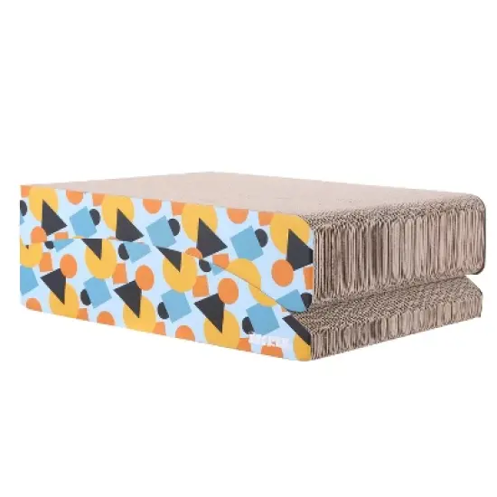 THE LICKER STORE Eero Modern Cardboard Foldable Lounge Cat Scratcher with Catnip image {9}