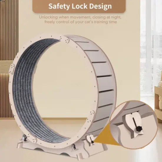 LOVSON 41'' indoor cat treadmill, wooden running machine with carpeted track, designed to aid fitness and weight loss image {7}