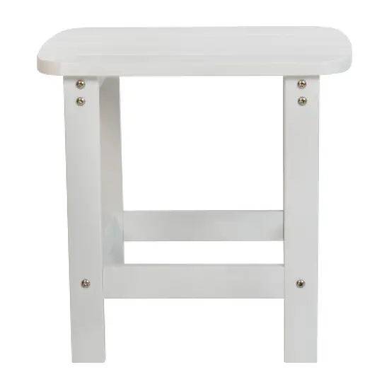 Emma and Oliver Indoor/Outdoor Polyresin Adirondack Side Table for Porch, Patio, or Sunroom image {6}