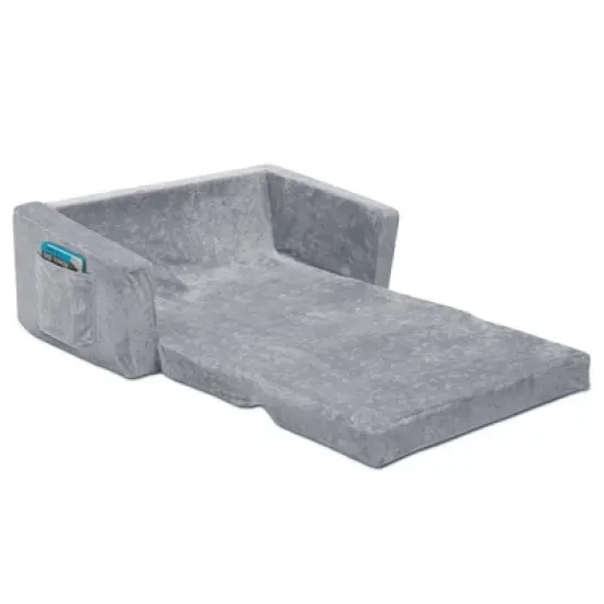 Delta Children Kids' Serta Perfect Sleeper Extra Wide Comfy 2-in-1 Flip Open Convertible Sofa to Lounger - Gray image {4}