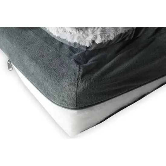 Canine Creations Pillow Top Rectancle Dog Bed - Charcoal image {1}